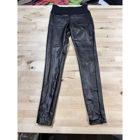 Assets by Spanx Women's All Over Faux Leather Leggings Black Size Small - Picture 3 of 7